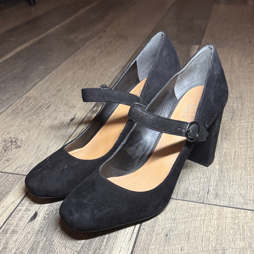 Franco Sarto Elegant Black Suede Heels